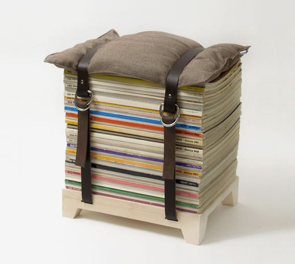 [DIY ok] 看不完的雜誌就拿來當凳子坐吧！