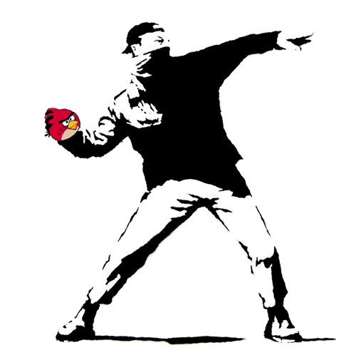 塗鴉大師Banksy表示：「去你的憤怒鳥啊啊啊！」(誤)