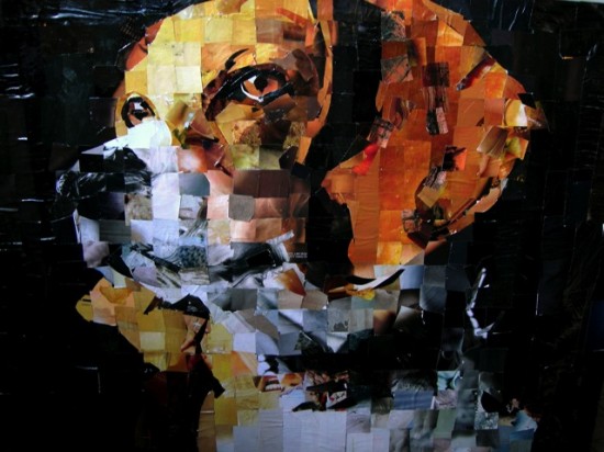 愛牠不要遺棄牠！用回收雜誌拼貼而成的狗狗畫像