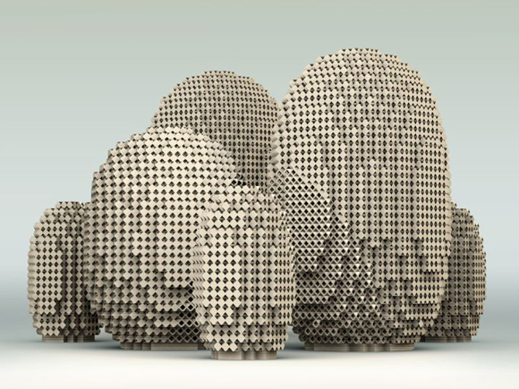 利用3D技術創造出來的循環冷卻格屏