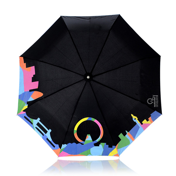 遇水由黑白變彩色的神奇雨傘