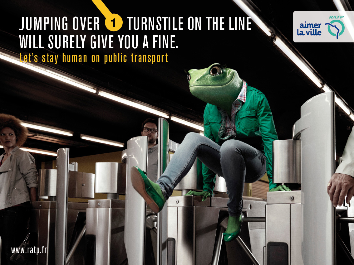 擬人化的巴黎宣導海報！別讓你的行為像動物一樣