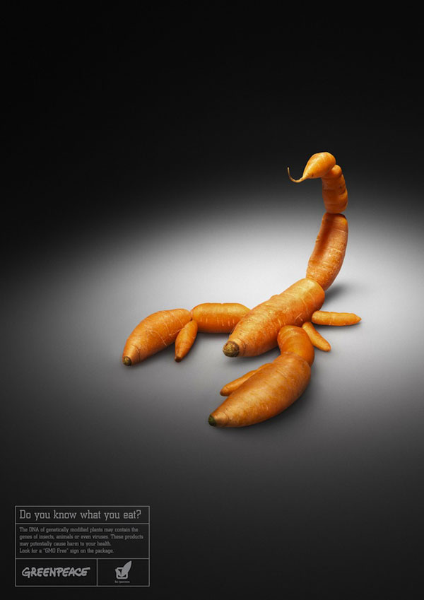[廣告創意] 你吃下去的是基因改造蘿蔔，還是毒蠍子？