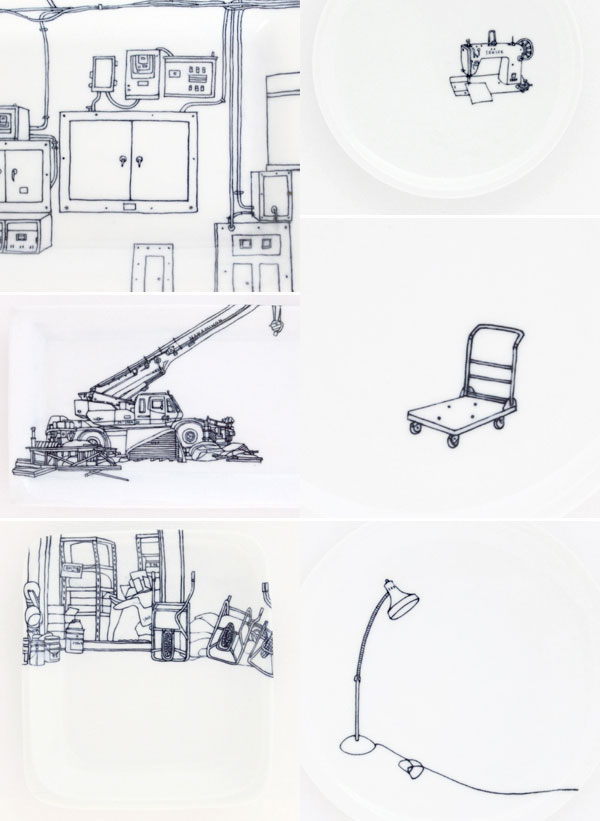 吃飯時的風景，街景瓷盤