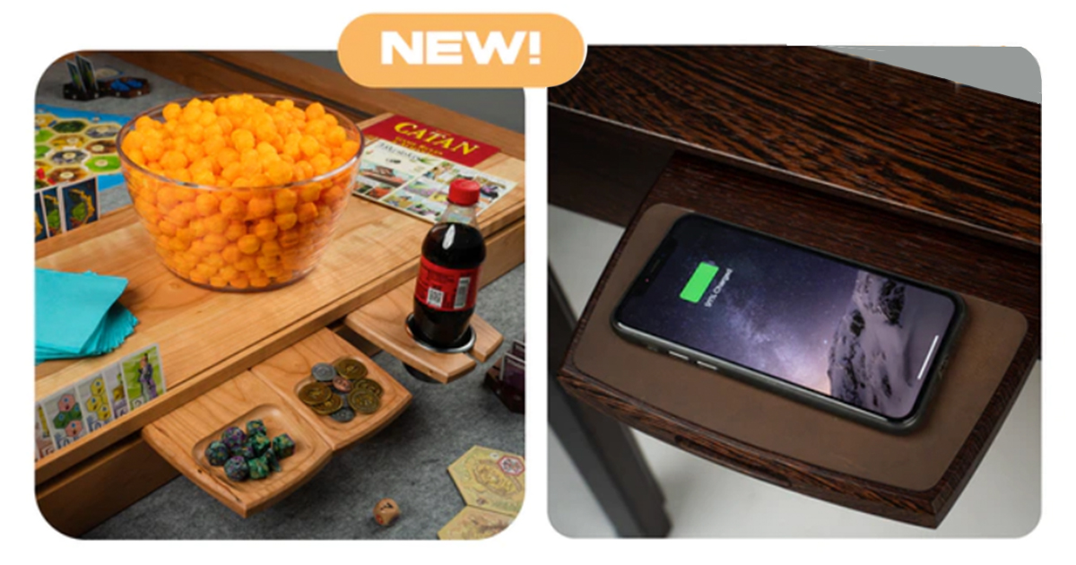 桌子藏了地下室？手機飲料還有專屬位置！桌遊控夢幻逸品「Wyrmwood 遊戲桌」兩天集資破億！