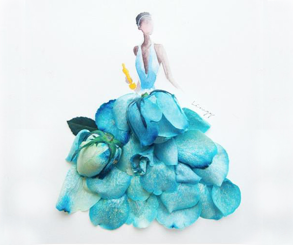 結合藝術與優雅，鮮花水彩仕女畫