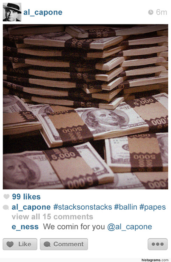 如果 Instagram 早點發明，就可以追蹤名人了阿！