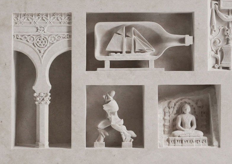 鬼斧神工的石雕技藝！丹麥藝術家Matthew Simmonds結合古代建築的大理石雕刻