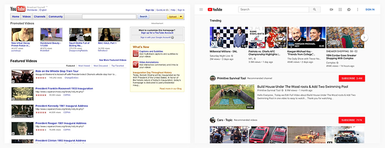 網頁版十年挑戰！還記得臉書、Youtbe、Google 等網站十年前的模樣嗎？ 