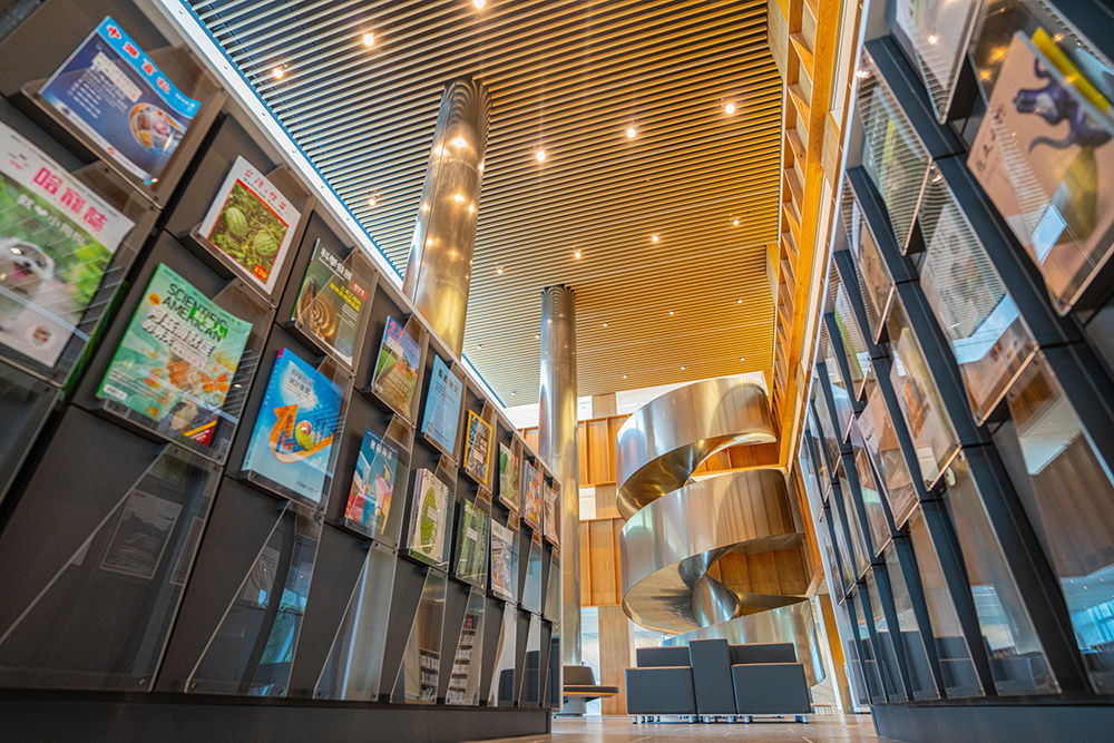 屏東總圖化身「老樟樹林中的書屋」！引入綠意與天光，汲取原住民石板屋意象與色彩改造 30 年老建築新生