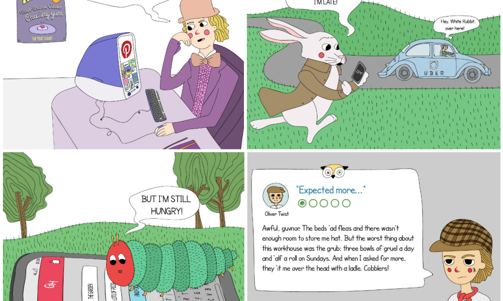 穿越時空愛上網？如果文學人物用現代科技偷呷步