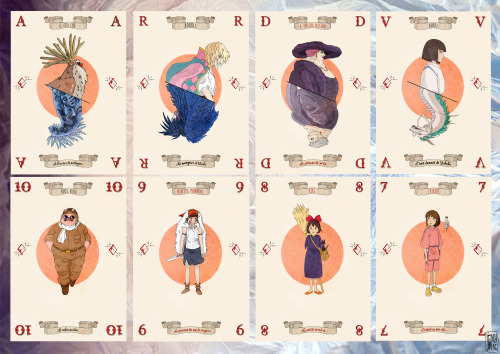 吉卜力粉絲再製作品，超美全系列動畫角色撲克牌