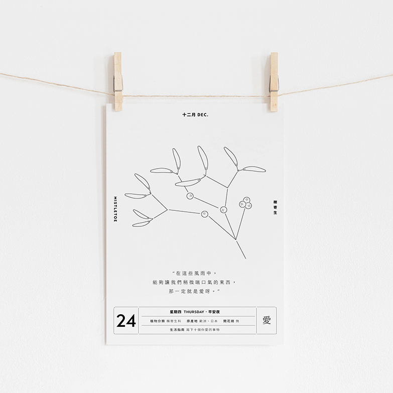 整年都有植物相伴！一隅有花推出《一年生》日曆勾勒植物姿態，結合溫暖字句撫慰日常生活