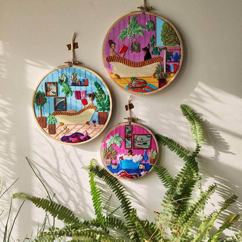 儀式感風格刺繡！印度刺繡藝術家Anuradha Bhaumick將日常化為浪漫刺繡創作