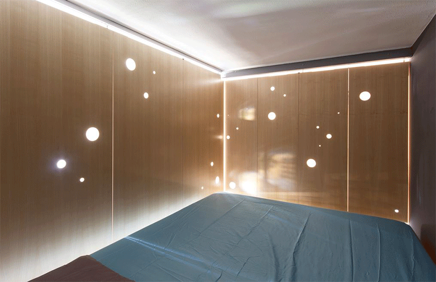 義大利 10 坪活動隔板系統收納公寓