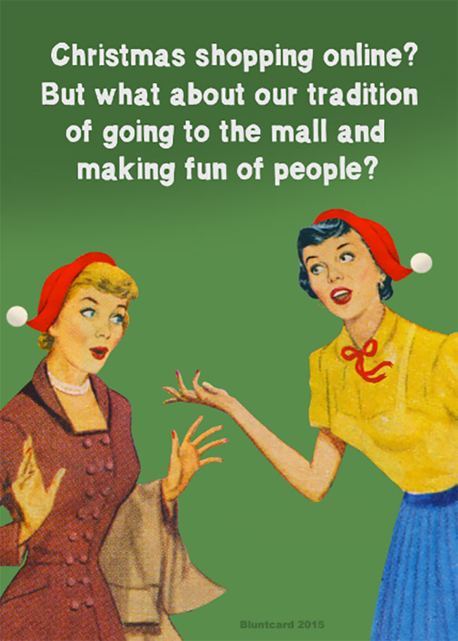 優雅又犀利的插畫賀卡！復古畫風、黑色幽默對白呈現趣味厭世的新時代卡片