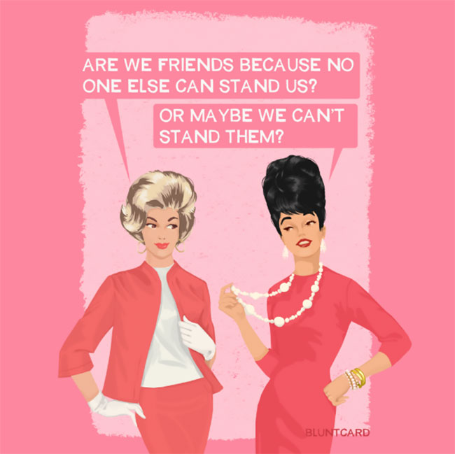 優雅又犀利的插畫賀卡！復古畫風、黑色幽默對白呈現趣味厭世的新時代卡片