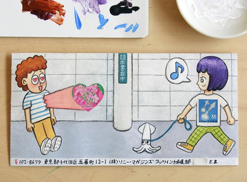 這樣請款錢會比較快收到嗎！？與郵票結合的手繪信封