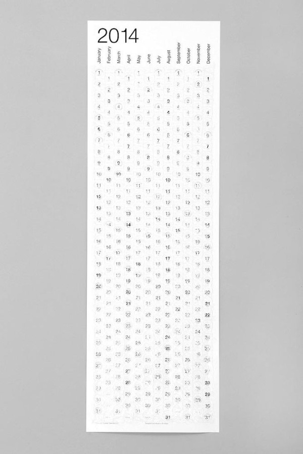25 種充滿現代設計風格的 2014 年年曆