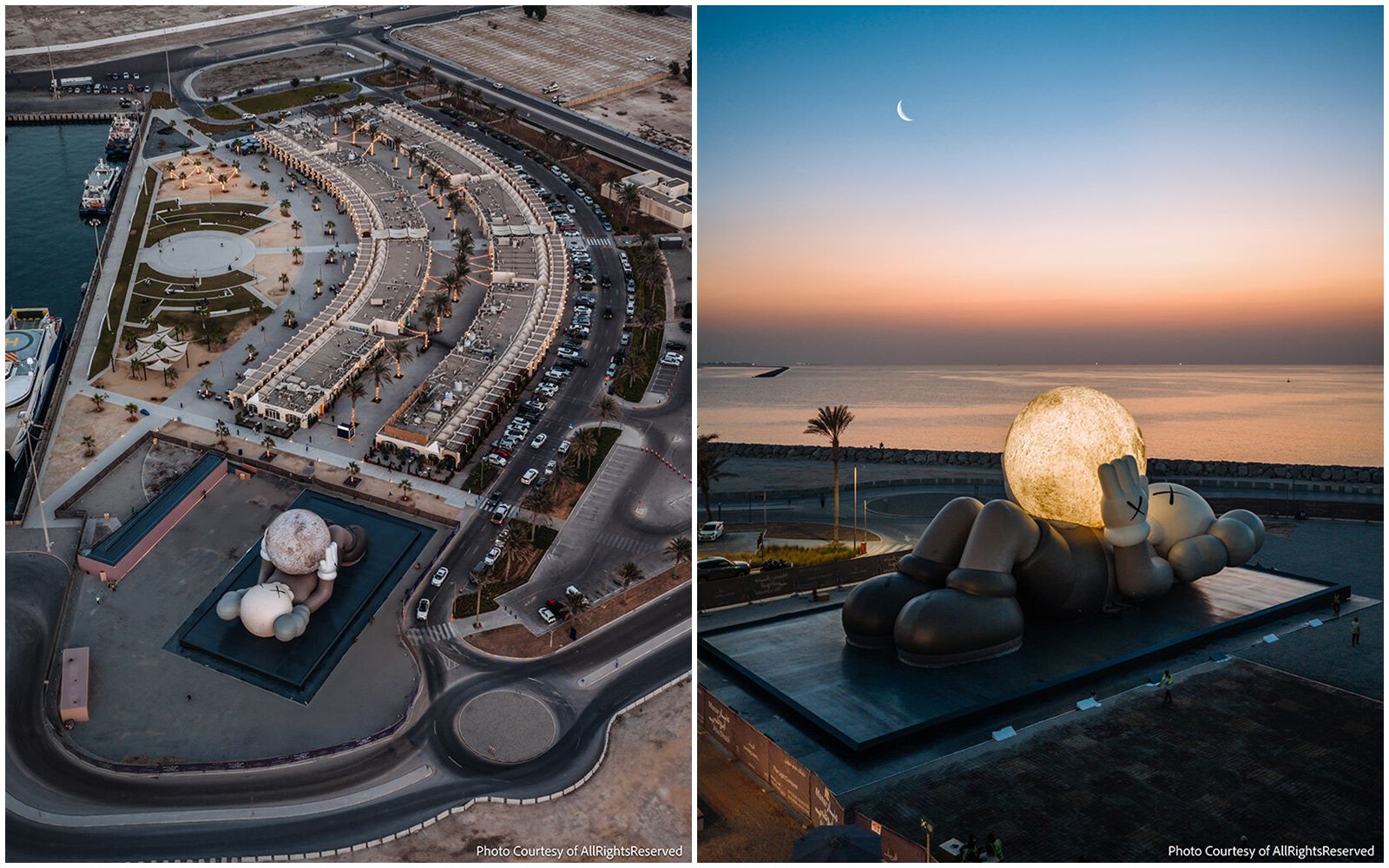 KAWS:HOLIDAY 阿布達比登場!32 公尺巨型 COMPANION 點亮海濱夜色