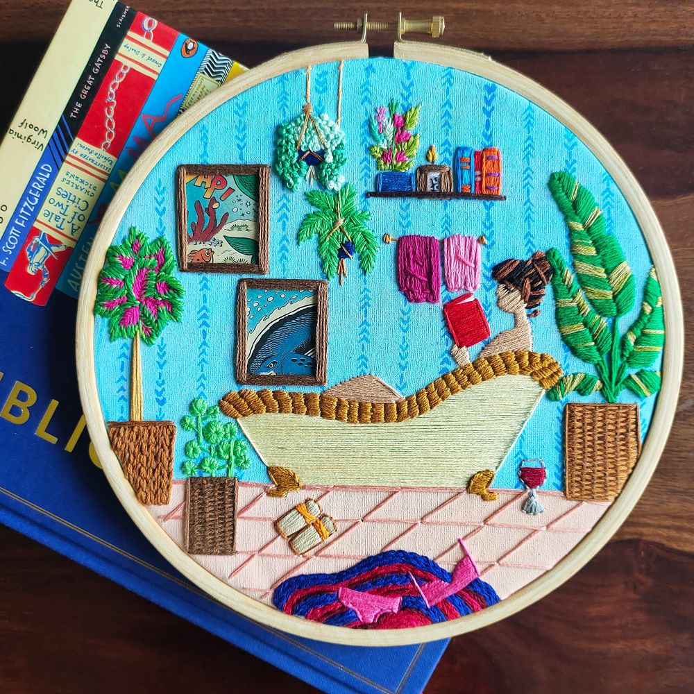 儀式感風格刺繡！印度刺繡藝術家Anuradha Bhaumick將日常化為浪漫刺繡創作