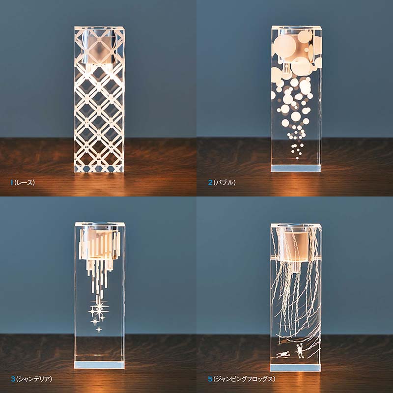 搖曳透明光影手電筒！日本垂柳格菱紋手電筒浪漫花紋隨光線折射