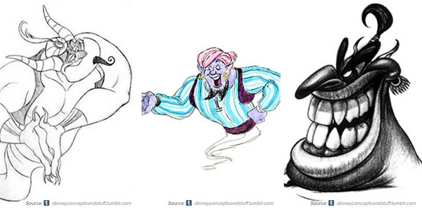 迪士尼動畫角色的早期設計，感覺有另一種滋味