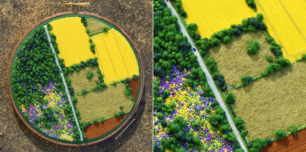 繡出四季美景！英國藝術家Victoria Rose Richards用絕美風景刺繡療癒自我