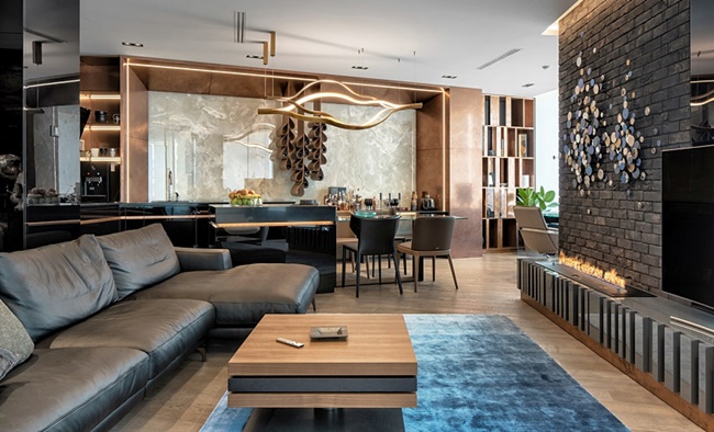 智能玻璃當隔間！烏克蘭 29 坪都會風公寓