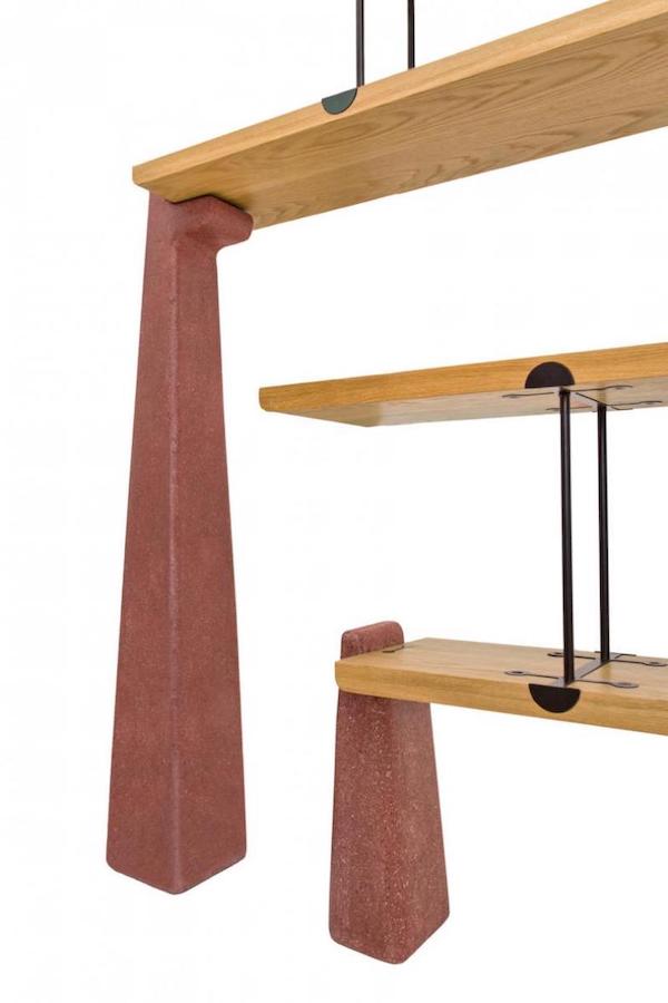 靈感來自墨西哥大地震！以混凝土製做的工業風造型書架