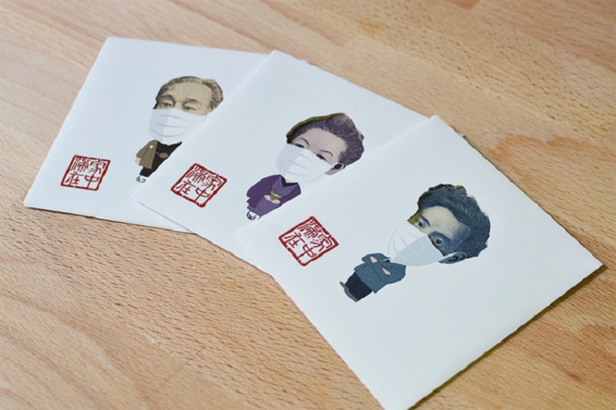 「疫情風」紅包禮金袋！日幣上的歷史偉人也要戴上口罩居家隔離，大玩創意的日本鏤空紙鈔信封