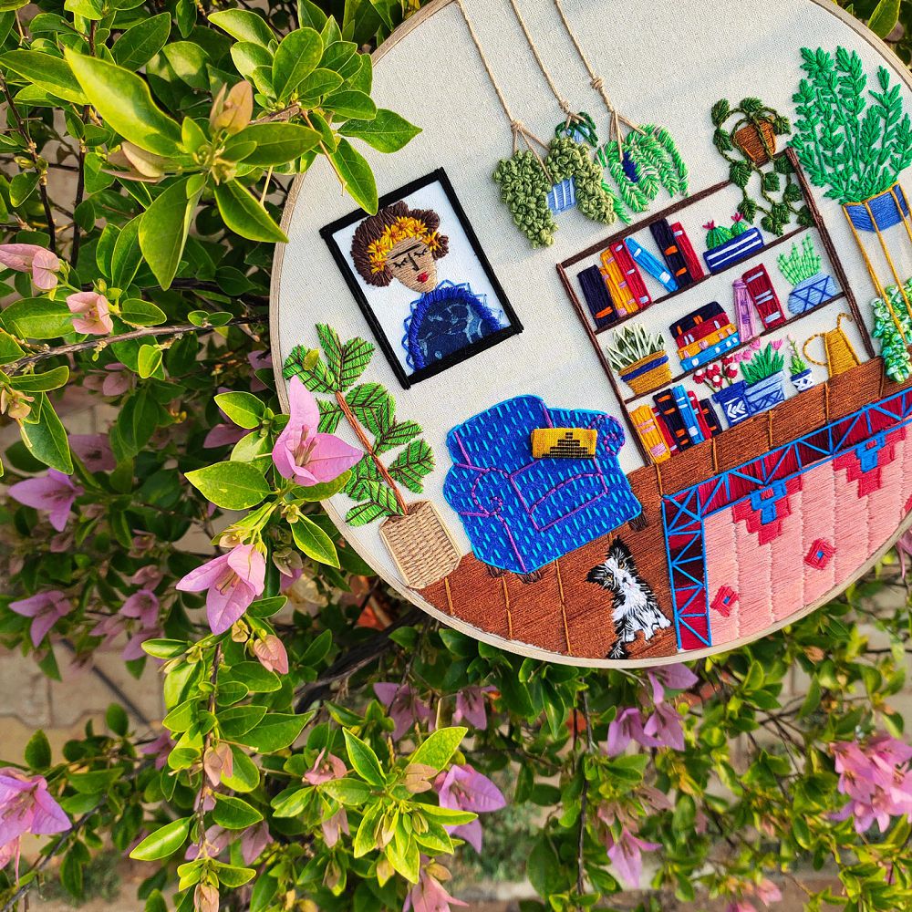 儀式感風格刺繡！印度刺繡藝術家Anuradha Bhaumick將日常化為浪漫刺繡創作