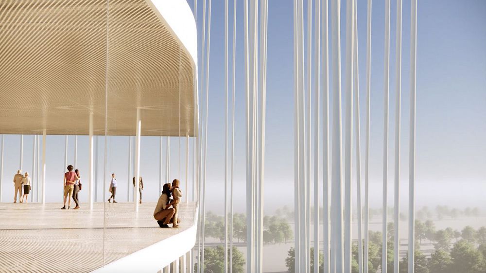 美國矽谷新地標！500根如光纖白桿風力燈塔集結360度觀景台、咖啡廳