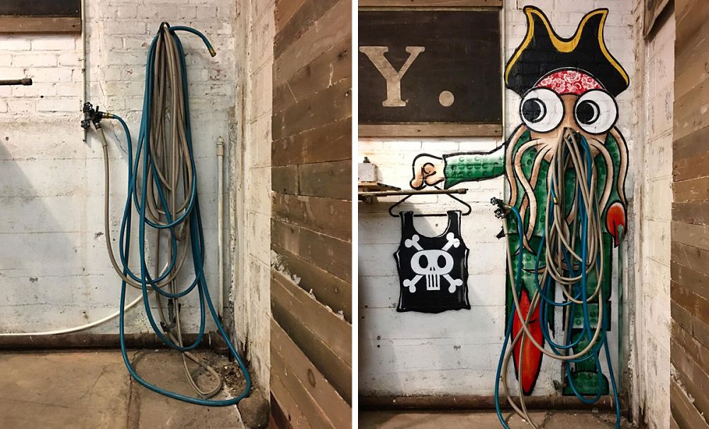 凌亂紐約街景再想像!美國藝術家Tom Bob創意塗鴉讓馬路人孔蓋、排水管活過來