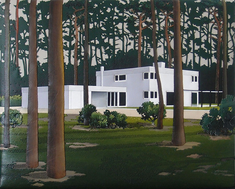 用皮革作畫！荷蘭藝術家Esther Janssen縫出超現實人造皮革自然畫作