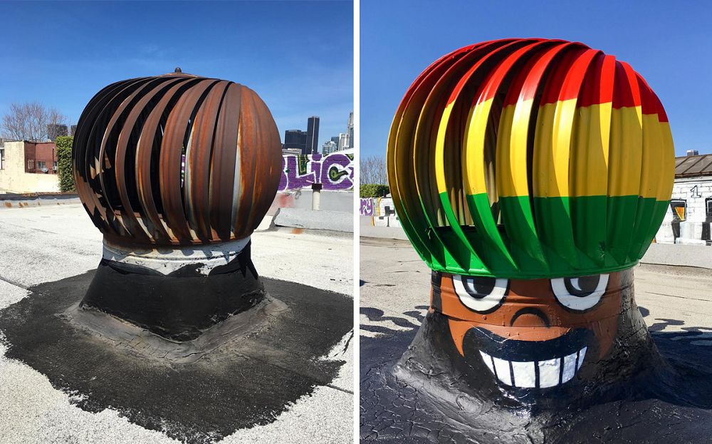 凌亂紐約街景再想像!美國藝術家Tom Bob創意塗鴉讓馬路人孔蓋、排水管活過來