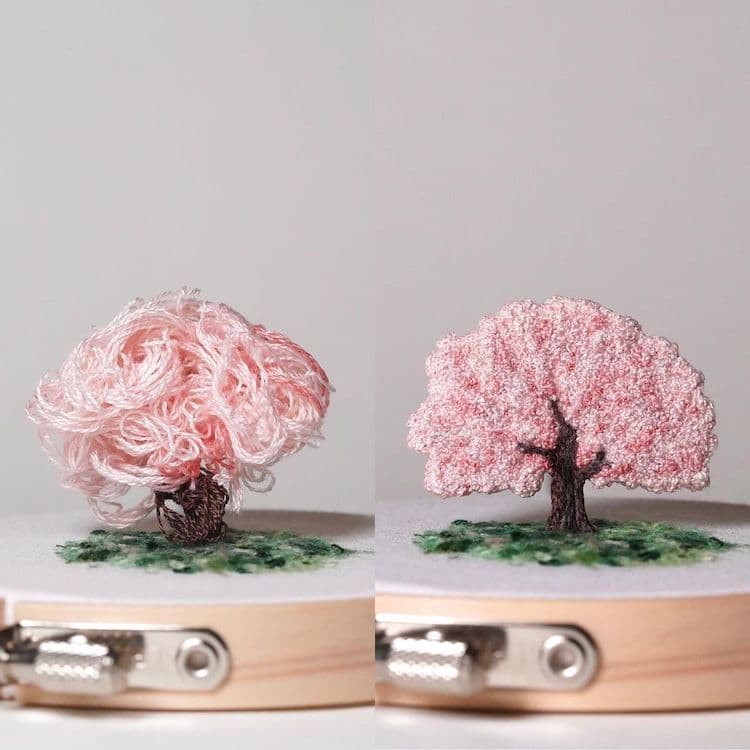 3D立體微型刺繡！日本藝術家ipnot用法式繡法讓披薩、拉麵變身精美刺繡