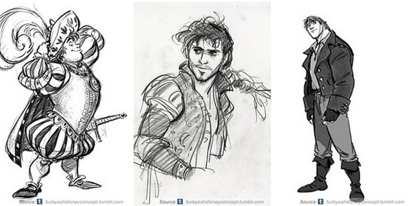 迪士尼動畫角色的早期設計,感覺有另一種滋味