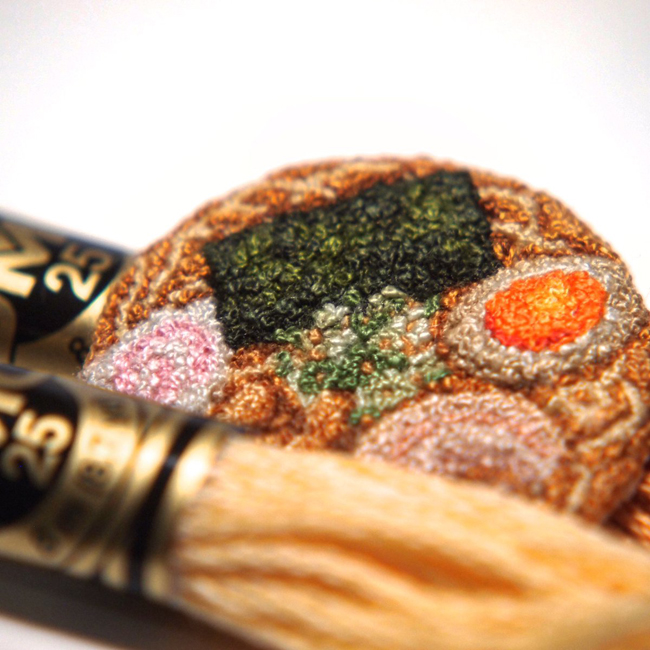 這真的不能吃嗎？用繡線打出來的日本料理