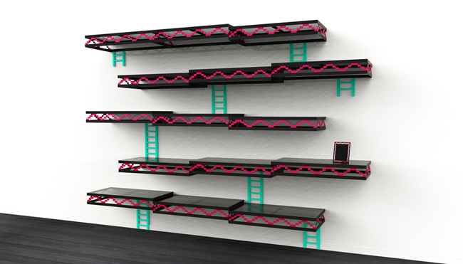 Donkey Kong Wall 把牆面打造成超好玩的大金剛爬梯場景