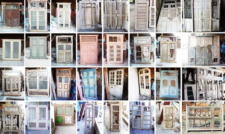 舊木門窗的美麗新生!印度南洋風水泥透天宅