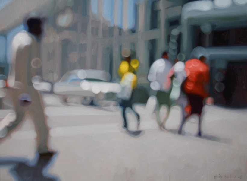 城市矇矓美,仿糊焦照片的油畫作品