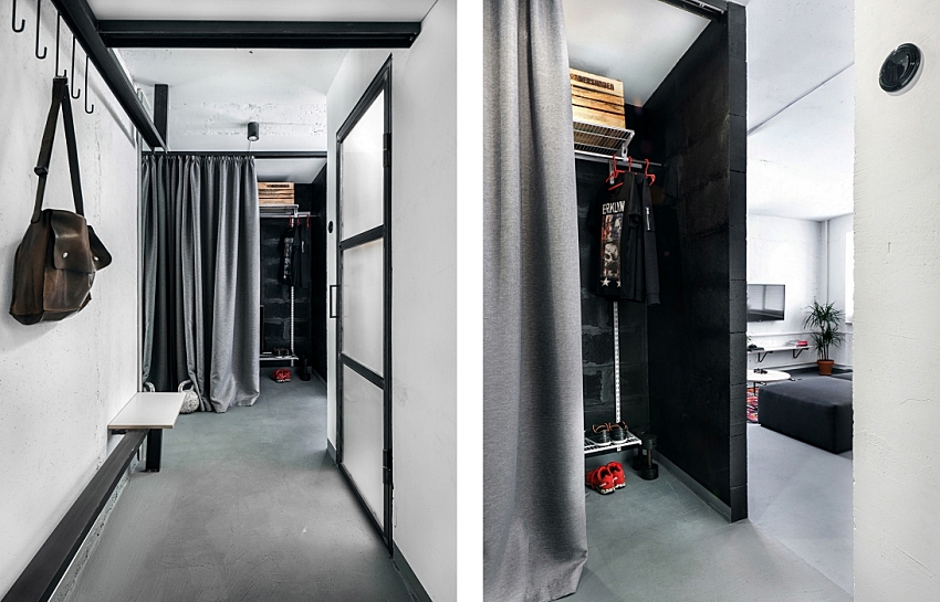 用布簾當隔間！俄羅斯 10 坪單身男子簡約公寓
