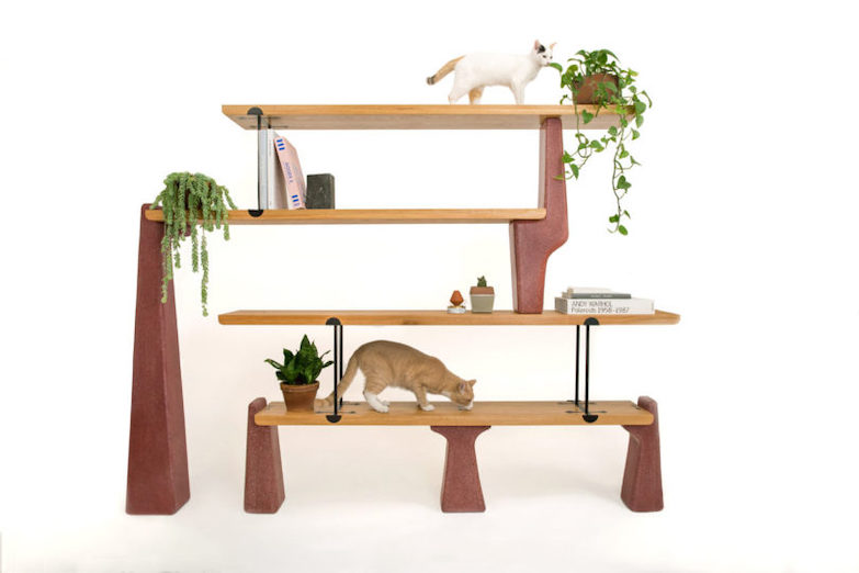 靈感來自墨西哥大地震！以混凝土製做的工業風造型書架