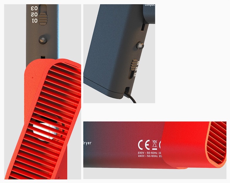 連 Dyson 也要讓路三分的美感！設計師提出最好收納的幾何簡約吹風機概念