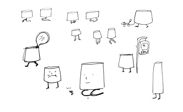 短短小腿可愛走路小桌燈