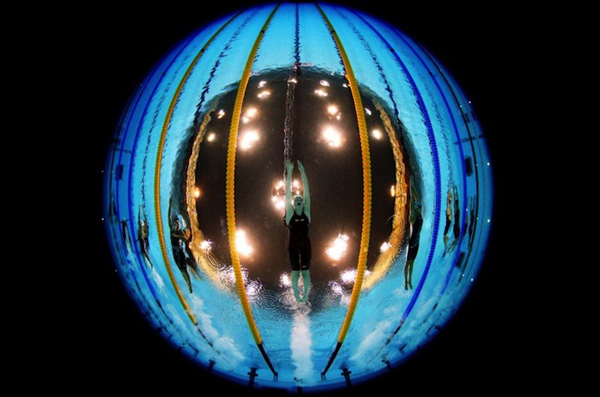 2012年倫敦奧運游泳比賽,超美魚眼攝影