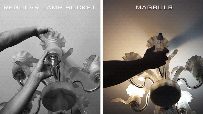 換燈泡不再暈頭轉向！世界第一款磁鐵燈座 Magbulb 吸上去立刻發光