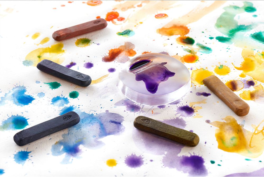 繽紛書法文具！京都TAG文具「文染」彩色墨條遇上手工玻璃硯台