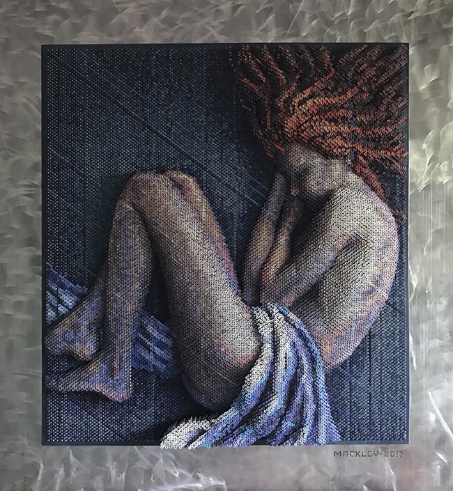 旋緊或鬆開，上萬個螺絲釘製作的 3D 立體畫像